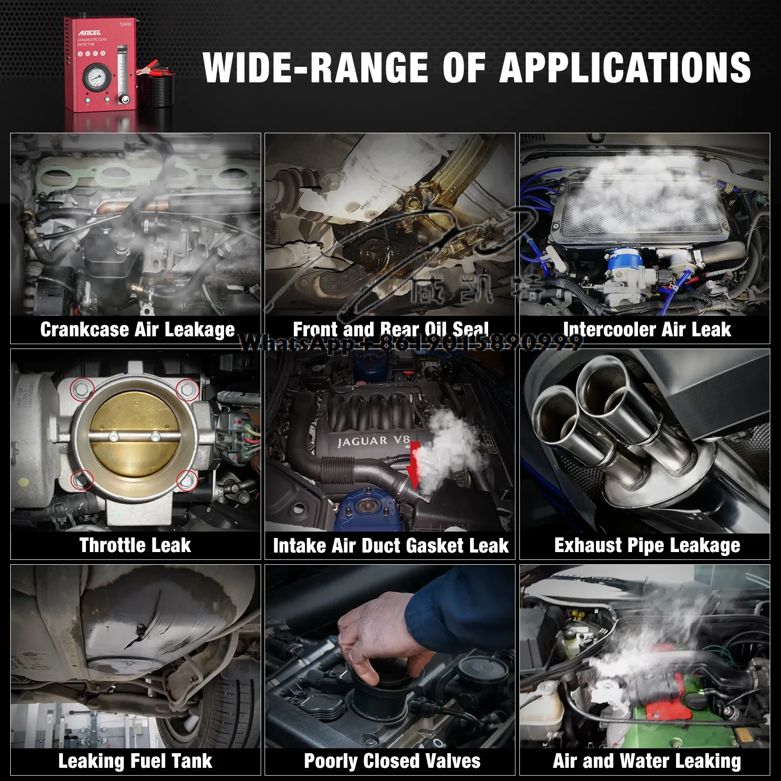ANCEL S3000 كاشف تسرب الدخان المهنية جهاز اختبار تسرب الأنابيب نظام EVAP أدوات أخرى للسيارات السيارات كاشف تسرب الدخان #4