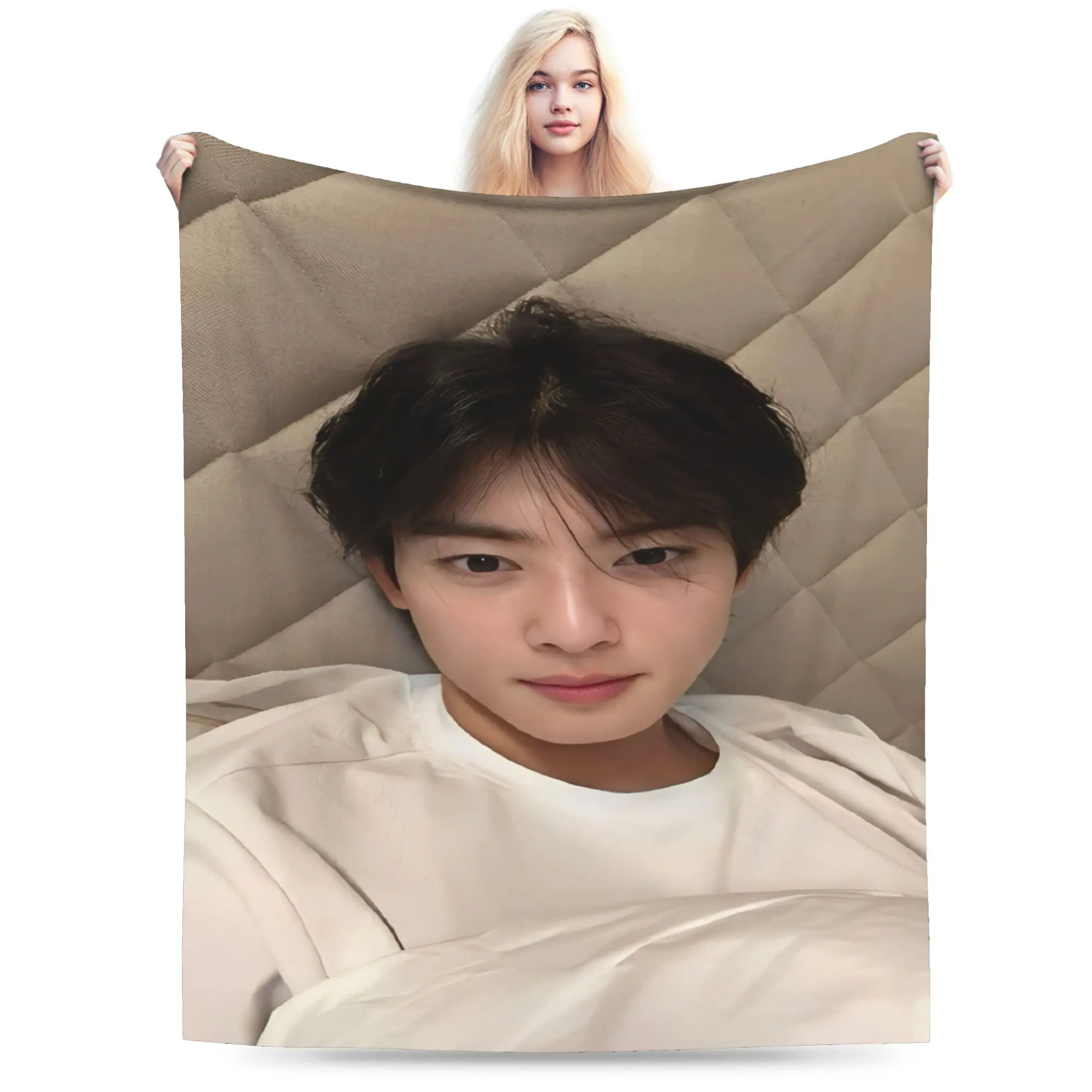 Funny CHA EUN WOO kpop ASTRO idol Blankets Lightweight Thin Flannel  Cozy Throw Blanket Machine Washable