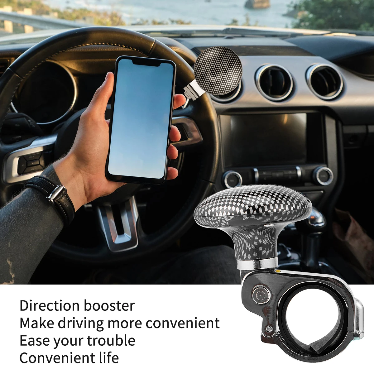 

Steering Wheel Assistive Ball Professional Knob 360 Degree Rotation Easy Installation Car Parts Books Adjustable Booster