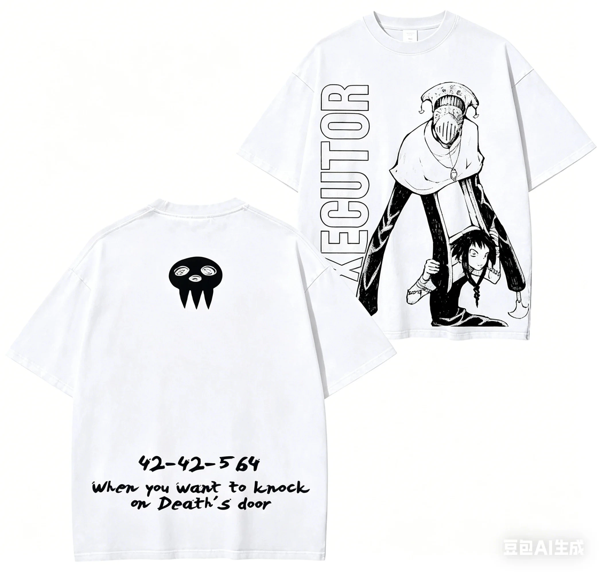 Soul Eater Fashion Oversized Unisex Fashion Street Casual Tee Classic Loose Streetwear Trendy Cotton high quality Couples soft
