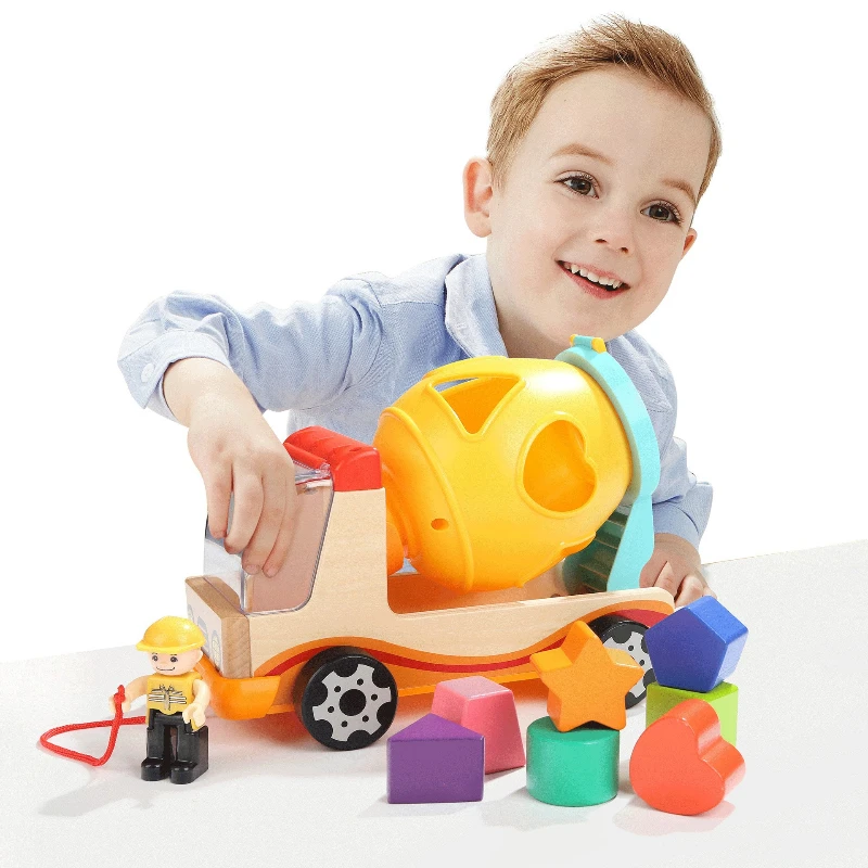 Puzzle Smontaggio Dado Veicolo da costruzione Montessori Giocattoli educativi in legno Giocattolo sensoriale Blocchi di costruzione Accessori Giocattoli matematici