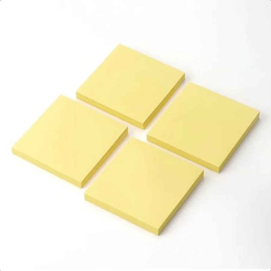 Sticky Notes 3x3 SelfStick Notes Pads with Bright Colors Easy to Post for Office School Home 4 Pads Pack 90 Sheets Pad Yellow