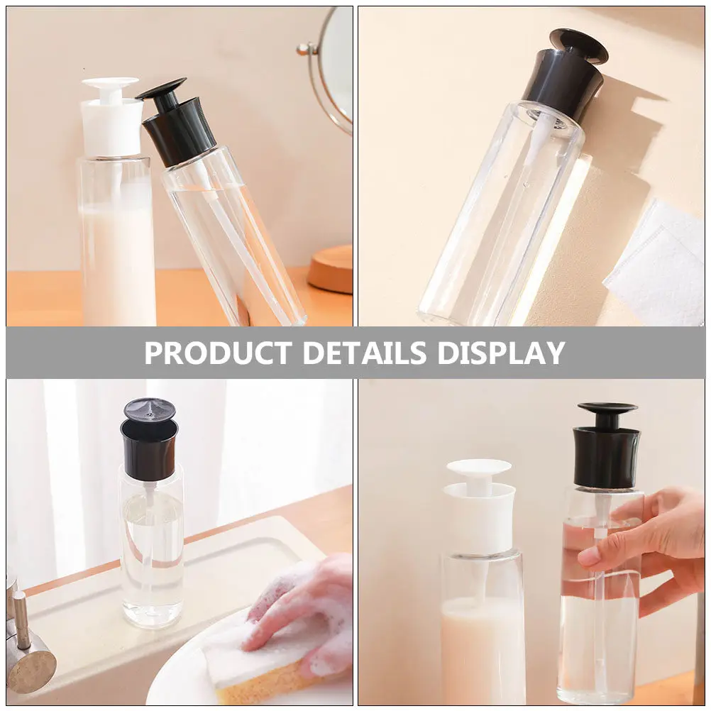 2Pcs Sturdy Plastic Pump Containers 300Ml for Liquid Soap Lotion Shampoo Body Wash Dish Soap Travel Friendly Reusable Small