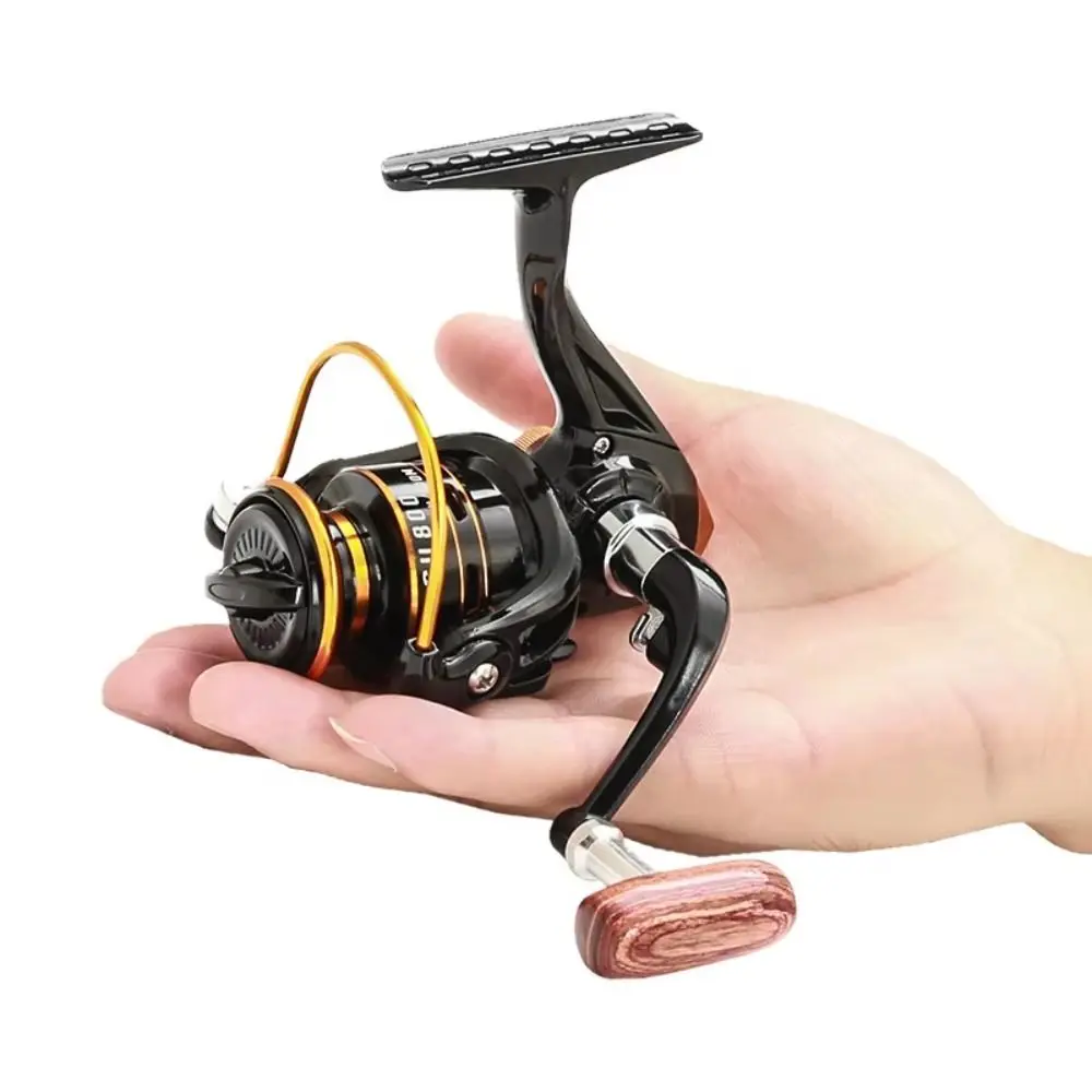 

800 Series Fishing Reel Folding Rocker Metal Coil Small Spinning Reel Comfortable Grip 5.2:1 Mini Fishing Reel Ice Lure