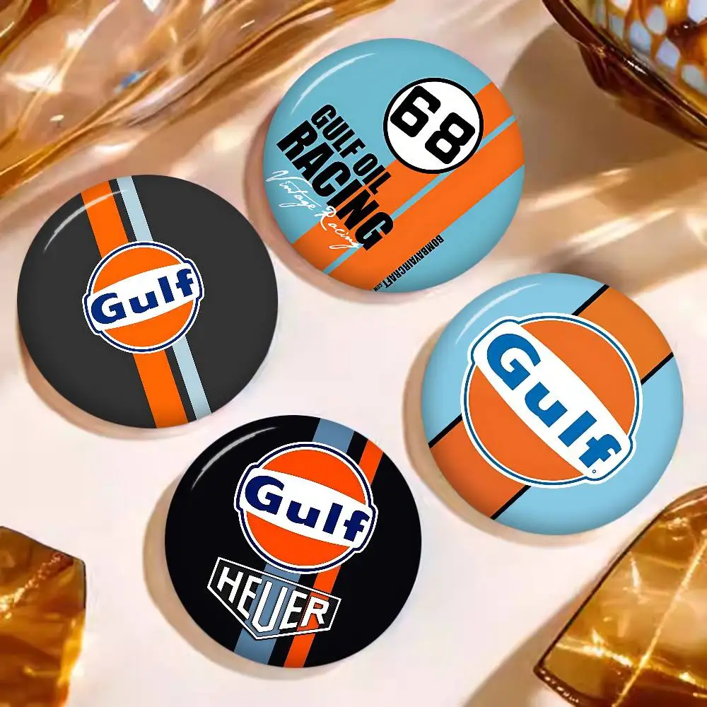 G-Gulf Racing Car New  Brooches Soft Button Pin Funny Silly Gnarpy on A Skateboard Meme Badge Gamer Collection Gifts