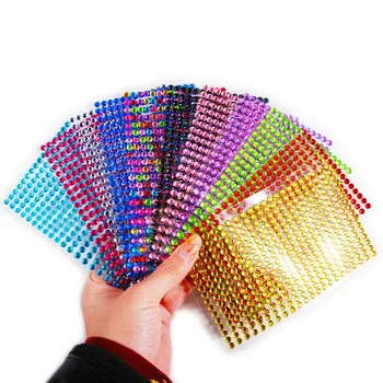 3-6mm Glitter Elmas Yüz Mücevher Göz Farı Çıkartmalar Kendinden Yapışkanlı Yüz Vücut Dövmeler Kaş Elmas Tırnak Çıkartmalar Süslemeleri