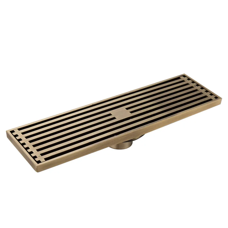 floor-drain-all-copper-odor-proof-shower-room-large-capacity-straight-strip-antique-thickened-all-copper-floor-drain-balcony