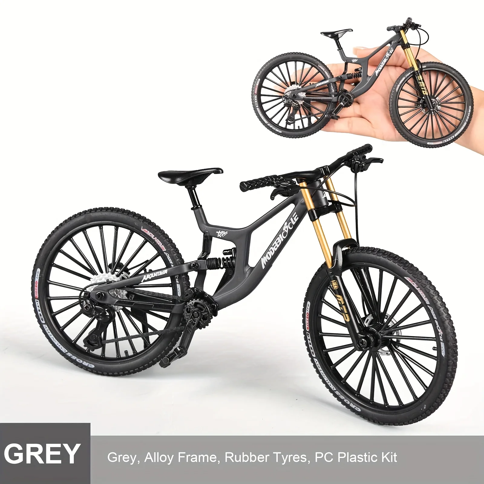 1:8 Scale Mini Alloy Finger Mountain Bike - Diecast Simulation Toy with Shock Absorption for Collection view 5