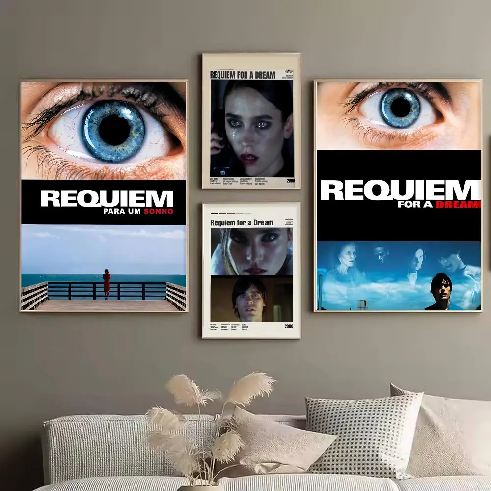 Classic Movie R-Requiem For A Dream Painting Calligraphy Stylish Canvas Poster Wall Art for Bedroom Home Decor Gift