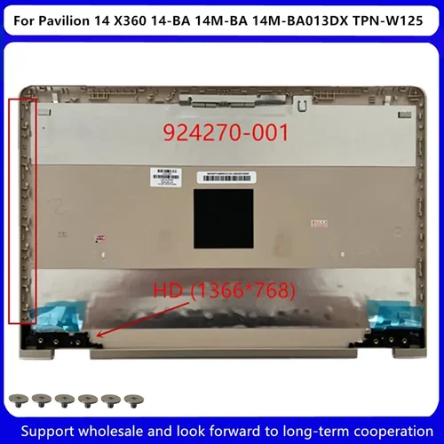Imagen 2 del producto Nueva cubierta trasera LCD para portátil Kailxuling Pavilion 14 X360 14-BA 14M-BA 14M-BA013DX TPN-W125 924270-001 924272-001 924269-001
