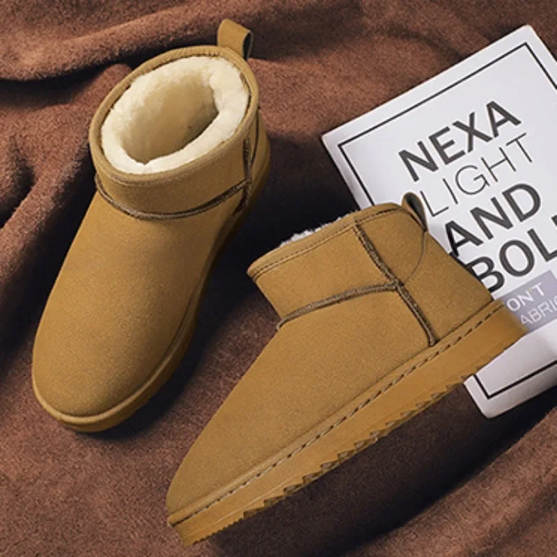 

Snow Boots for Men Fashion High Top Suede Casual Cotton Shoes for Men Non Slip Platform Boots Slip-On Ankle Boot Bota Masculinas