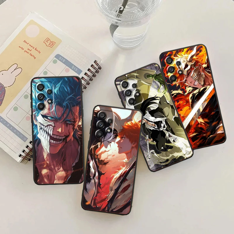 Anime B-Bleach Cool Art For Samsung Note 20 10 Ultra Plus A31 A14 A12 A70 A34 A25 A04 A05 A15 A24 5G Black Back Phone Case