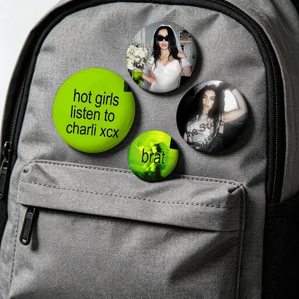 Singer C-Charli Xcx Badges Badges Cartoon Round Brooches On Backpack Jacket Acrylic Button Pins Collection Gifts