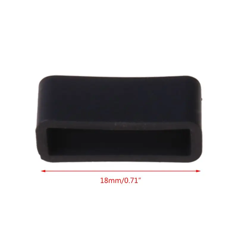 Universeller 18-mm-Gürtelschlaufe-Silica-Schnallenverschlussring Schwarz für Vivosmart