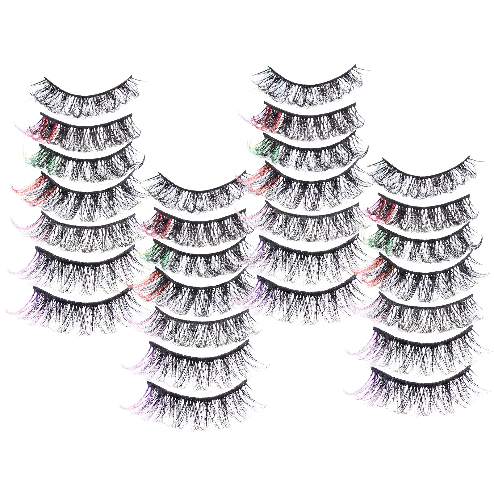 

14Pairs Colored Lash Clusters Imitation Lash Extensions Curl False Eyelashes Natural Look for Makeup Cosplay