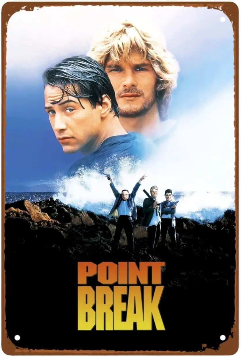 Point Break Movie Art Deco Metal Wall Tin Sign Action Adventure Movies Man Cave Decor Retro Gift Vintage Decorations Adventure F