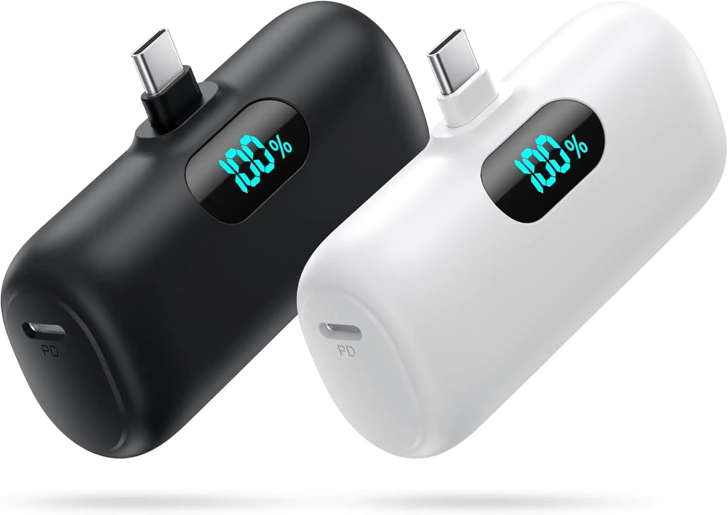 

Комплект из 2 портативных зарядных устройств на 5000 мАч с PD USB-C, мини-пауэрбанк для iPhone 17/16/15 и телефонов Android