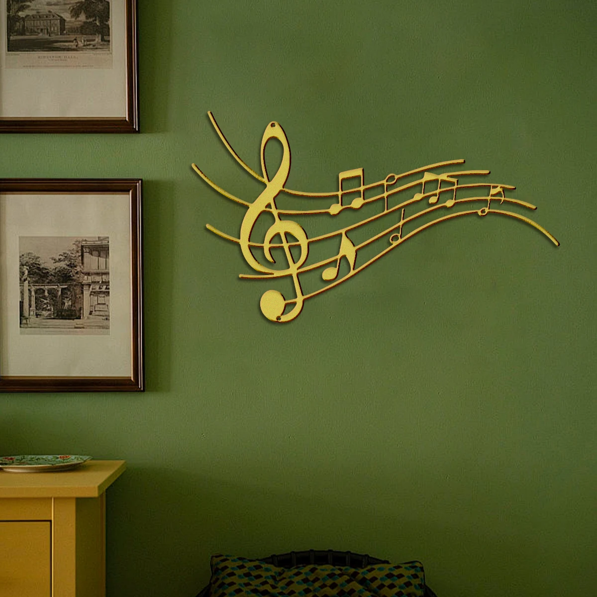 1pc Modern Elegant Musical Notation Hang Metal Wall Art,Home Room Office Hotel Cafe House Wall Decor,Birthday Anniversary Gift