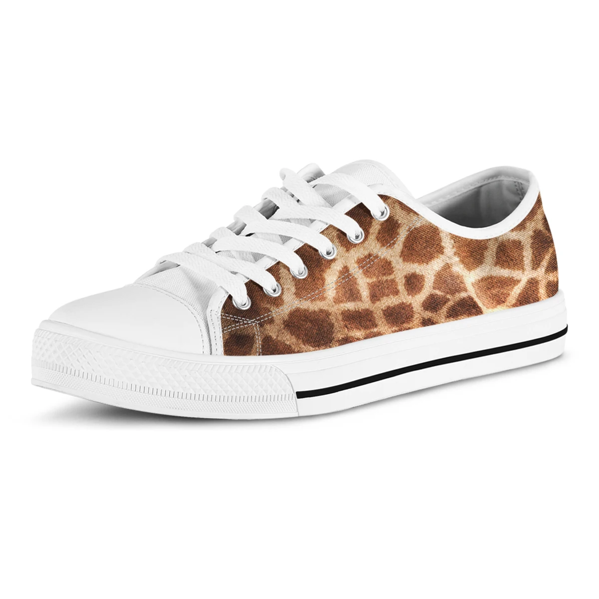 Giraffe Print Summer Women Shoes Canvas Comfortable Casual Shoes Lace Up Female Comfort Sneakers Espadrille Femme
