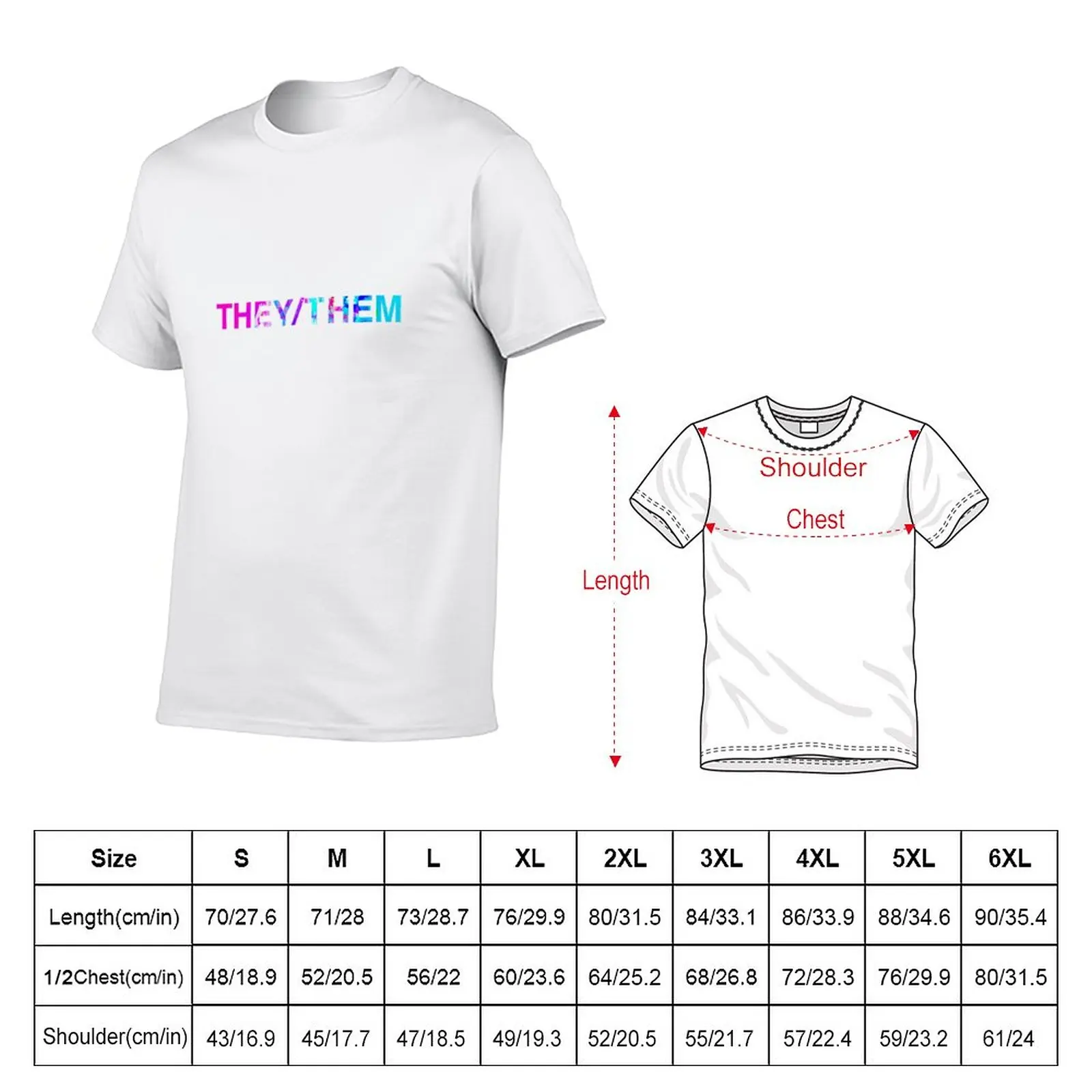 New THEY / THEM T-Shirt plain t-shirt korean fashion plus size t shirts heavy weight t shirts for men