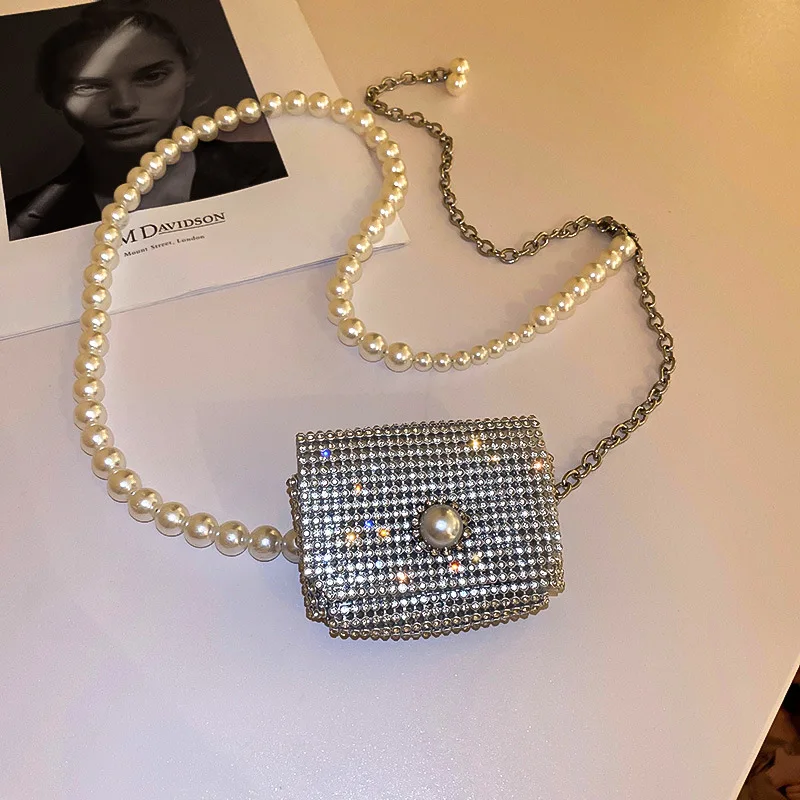 Perlenkette Strass Halsketten für Frauen Minit aschen Gürtel kette Luxus schmuck Frauen Accessoires Drops hipping – Detail 8