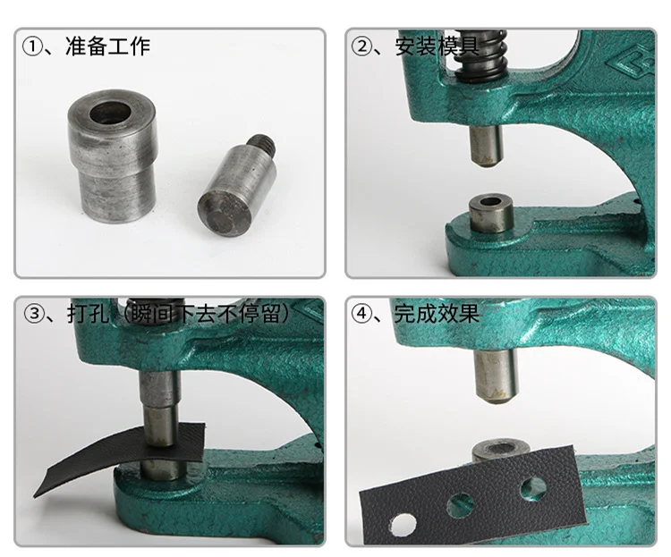 Stoff Papier Leder Loch Punch Cutter Werkzeug Sterben Form für Hand Drücken Maschine Installieren Niet, Taste, Eyelest, leder Handwerk Werkzeug – Detail 9