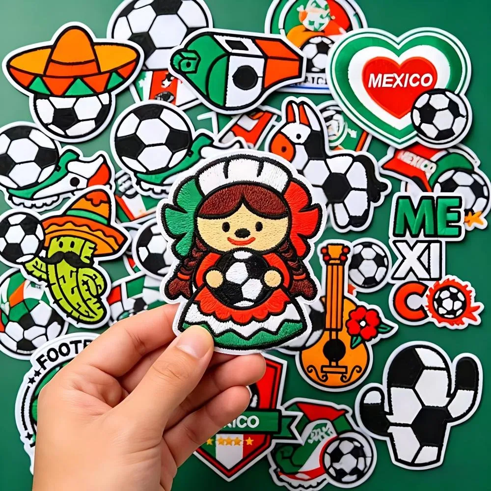 

2026 Mexico Football Embroidery Patch Sport Repair Iron on Patch Sewing Applique Accessories DIY Backpack T-Shirt Jeans Sticker
