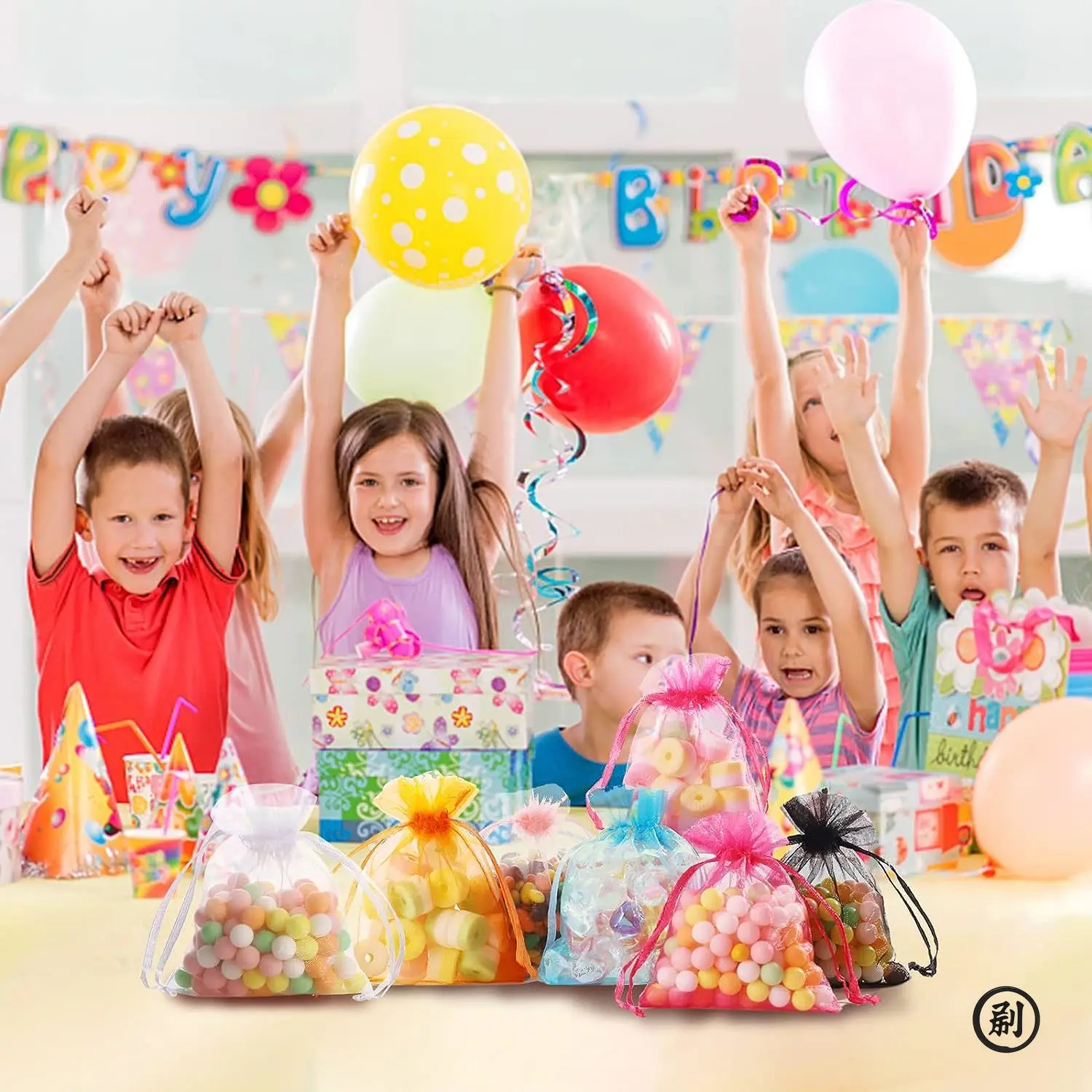 Juego de 100 Bolsas de Organza, Bolsitas de Malla con Cordón para Joyería, Dulces, Recuerdos de Boda, Cumpleaños, Fiestas, Bolsas de Regalo de Navidad