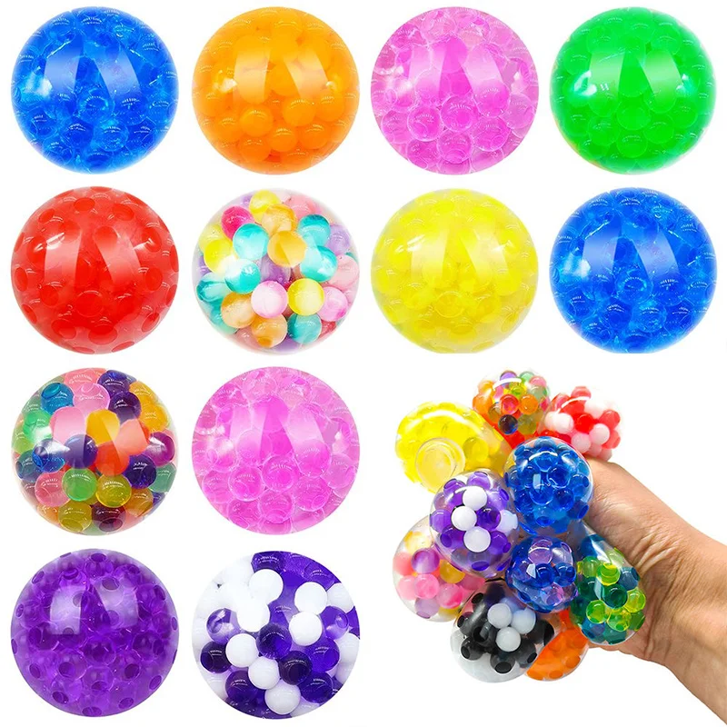 5/10/20pcs Colorful Stress Balls Squeeze Ball Stress Relief Squishy Toys for Kids Birthday Party Favor Gifts Classroom Prize