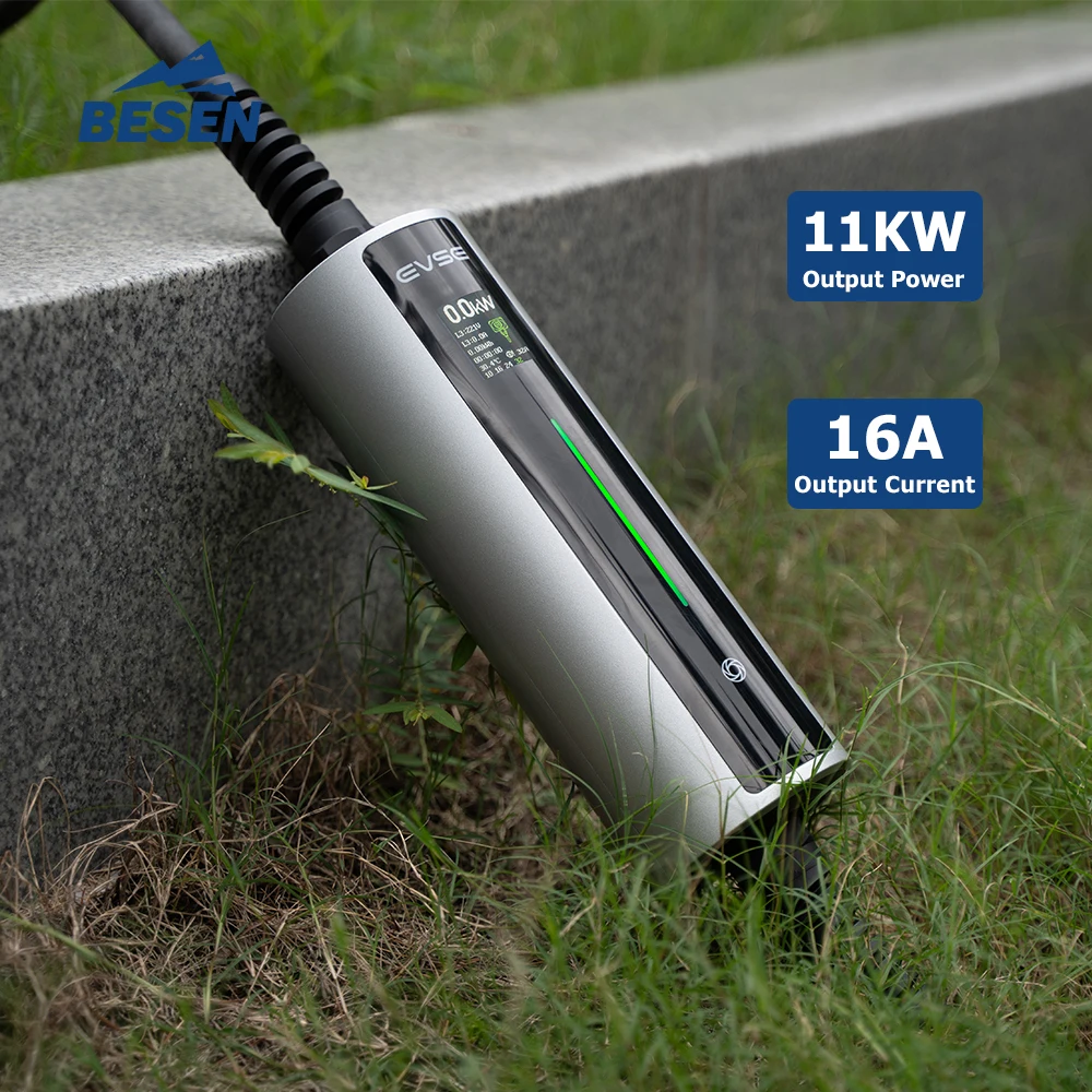 

Portable EV Charger 11kW Type 2 Three Phase 10A/16A Adjustable for Tesla Model 3/Y/S/X