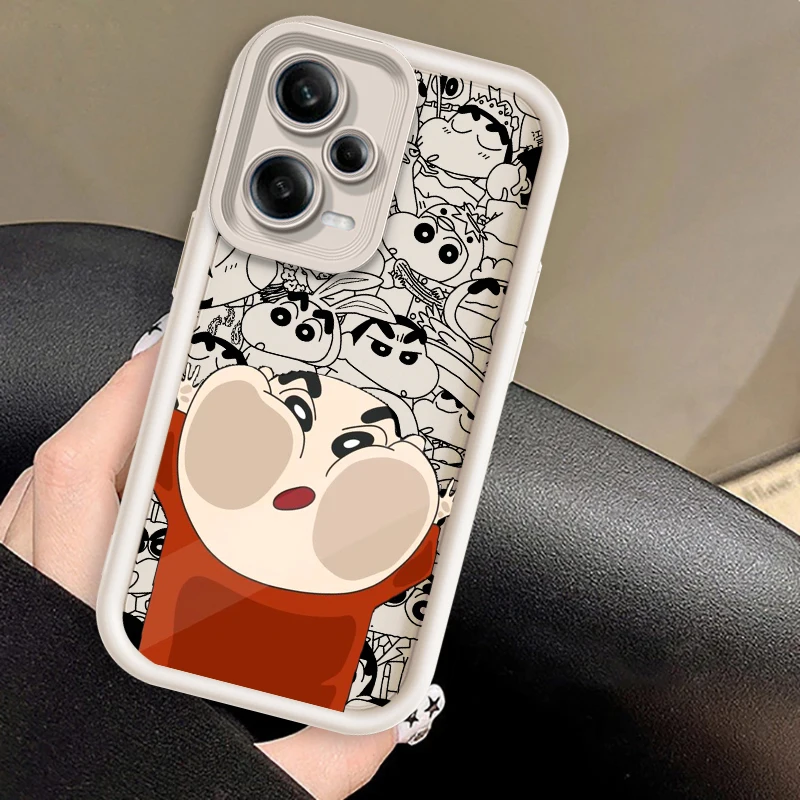 Crayon Shin Chan Cute Anime Eye Ladder For Xiaomi Redmi Note 13 12 12C 11 11S 10 10C 10A 9C 9A Pro 5G TPU Phone Case