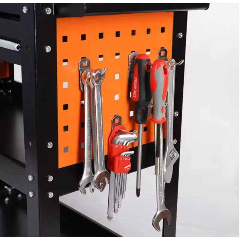 Heavy Duty 3 Tier Rolling Cart With Drawers And Hooks Mobile Workshop Organizer For Hardware Tool Storage