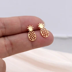 Minimalist Metal Pineapple Earrings for Women Retro Hollow Out Fruit Small Stud Earrings Girls Cute Fashion Gift Jewelry