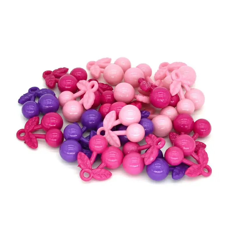 20pcs Cherry Hanging Hole Acrylic Beads 20MM Colorful Cute Pendant For Jewelry Making DIY Bracelet Spacer