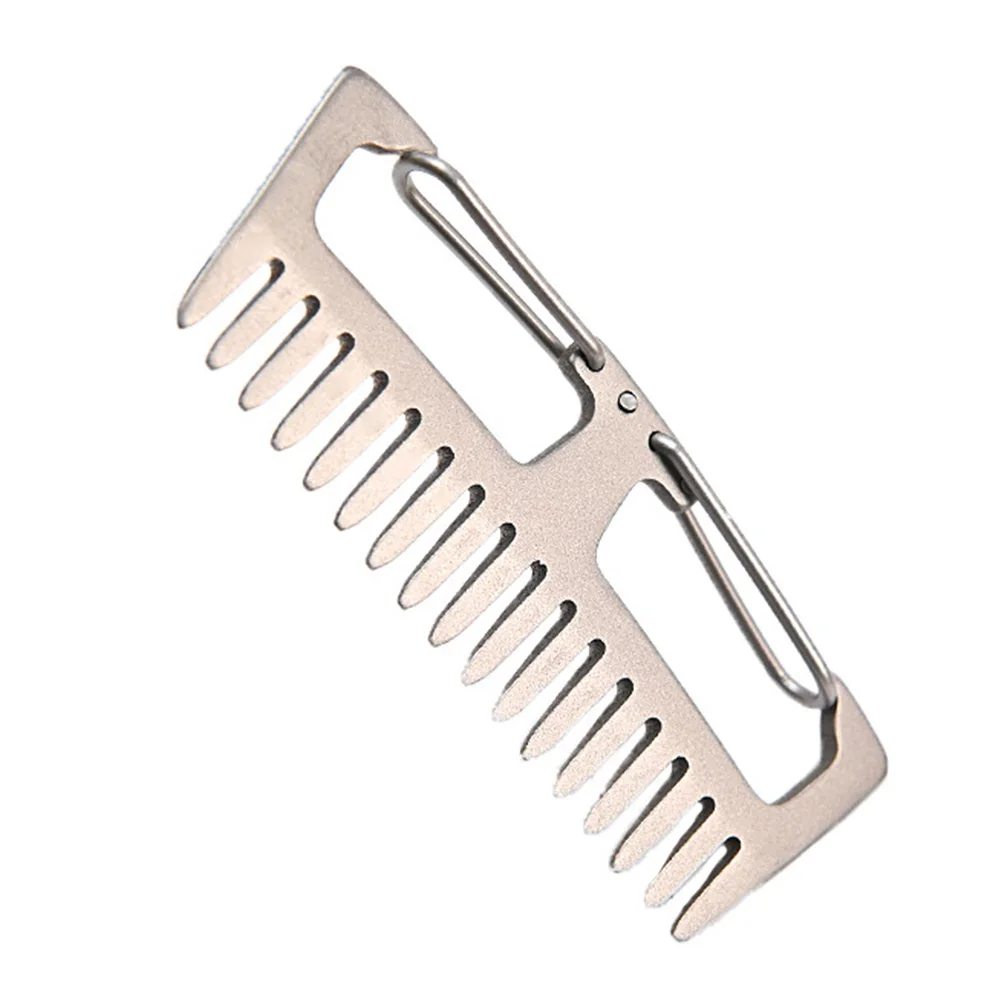 

1pc Anti-static Comb Keychain Titanium Alloy Lightweight Travel Small Compact Portable Key Organizer Tool for Outdoor