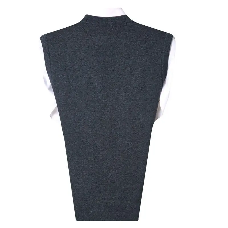 봄 얇은 스웨터 조끼 남성 V넥 루즈핏 조끼 중년 노년 가을 니트 조끼