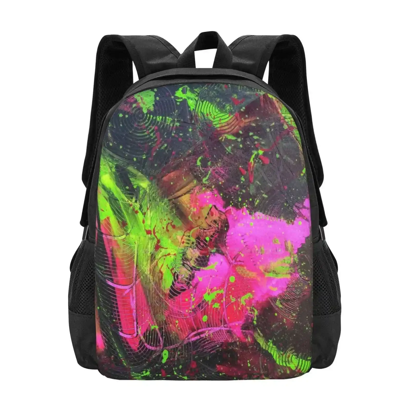 

Deep Down Backpacks For School Teenagers Girls Travel Bags Acdlart Abstract Expressionism Colored Galaxy Space Fuschia Hot Pink