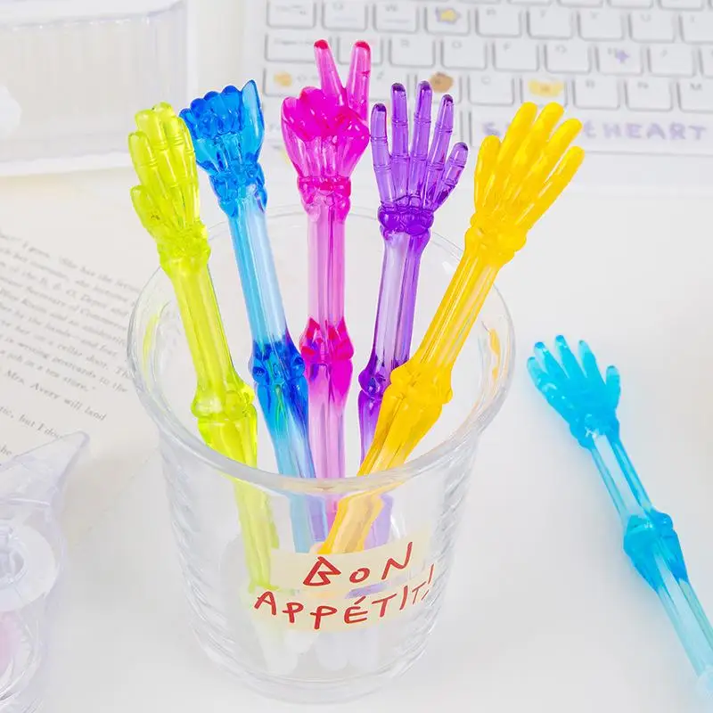 

1/6Pcs 0.5mm Ballpoint Pen Creative Cartoon Gesture Shaped Pen Office Supplies Student Stationery Prize Gift Pen