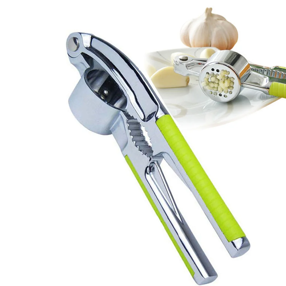 Garlic Press Ginger Press Mincer Crusher Chopper Garlic Press Crusher with Walnut Open Tools(Green) mince crusher