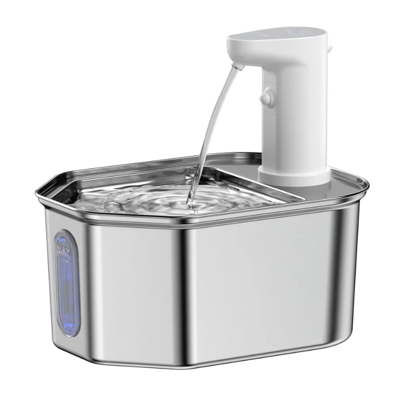 

304 Stainless Steel Smart Cat Water Fountain Wireless Sensor Silent Drinking Dispenser Flow Rechargeable Feeder Large Capacity