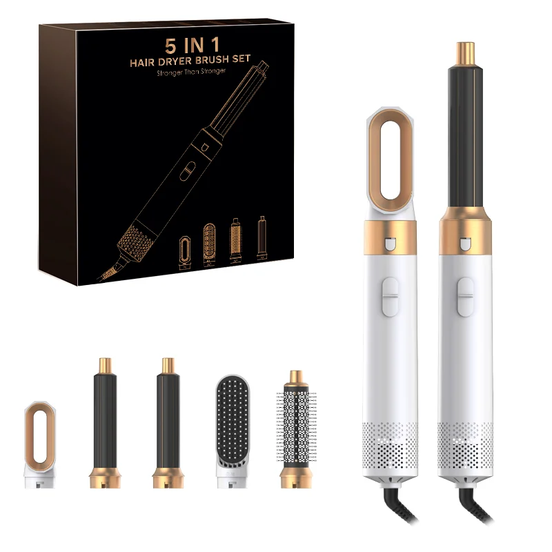 5-in-1 haarstyler Krachtige sneldrogende ionische föhn Hoge snelheid hete kamborstelset Professionele stijltang - afbeelding 1