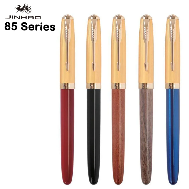 JINHAO 85 Classic Style All Steel/Wood/Plastic Fountain Pen 0.38mm 0.7mm Nib Ink Pens School Office Supplies Students Stationery