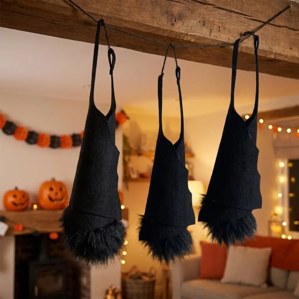 Upside Down Felt Bat Hanging Ornament Realistic 3D Wing Halloween Bat Pendant Gothic Decorative Bat Branch Hanging Decor
