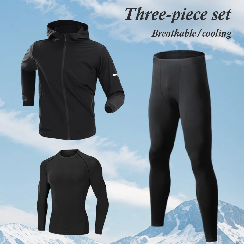 

Мужской высокоэластичный быстросохнущий спортивный костюм: модная дышащая одежда для активного отдыха, бега и велоспорта