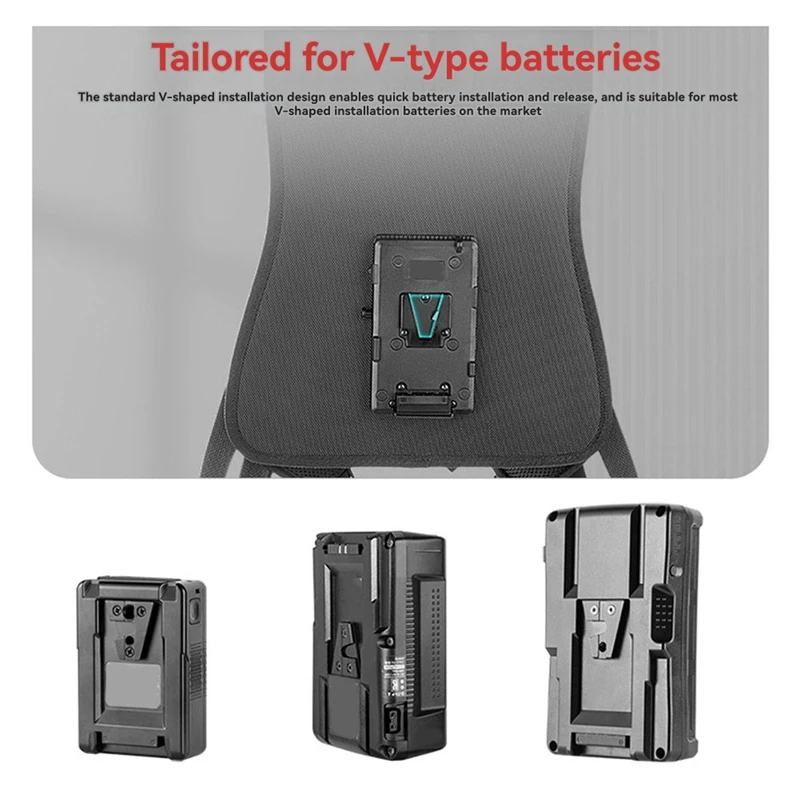 V Mount Battery Plate for Professional Live Broadcast & Photography Battery Backpack Hanging Plate Red
