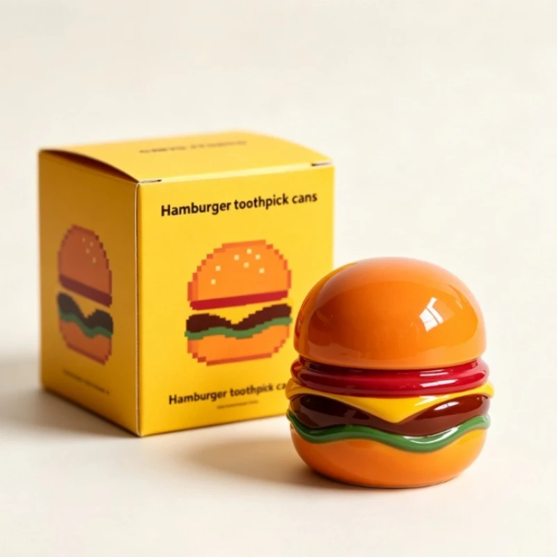 Hamburg cotton swab jar, ceramic toothpick jar, storage decorative ornaments.