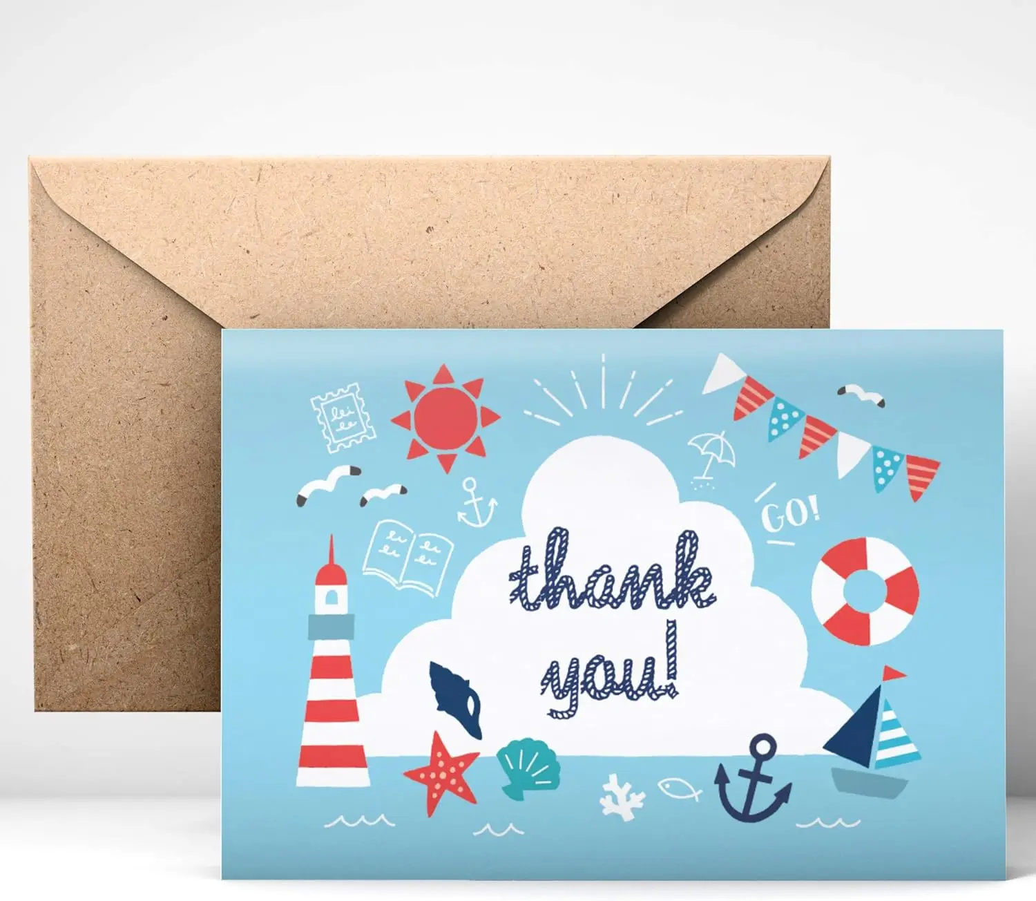 

Thank You Cards (24pcs), Includes Blank Cards & Envelopes with Stickers, 4 x 6", Our New "Seasonal" Design