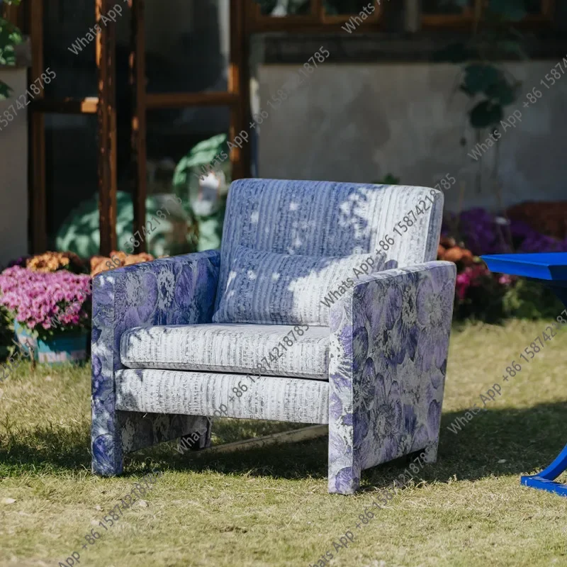 X65 Flora Purple Medieval Italian Single Sofa Haute Couture Modern Leisure Chair Light Luxury Living Room