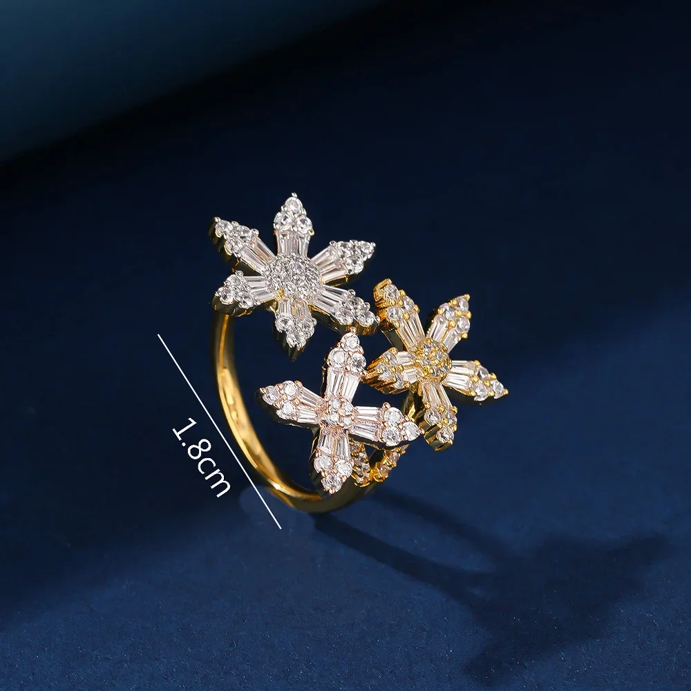 Cincin Wanita Zirkonia Kubik Tipe Daun Sederhana Mode Permata Perhiasan Pernikahan & Pertunangan Pengantin Keluaran Baru 2025 Diskon Besar