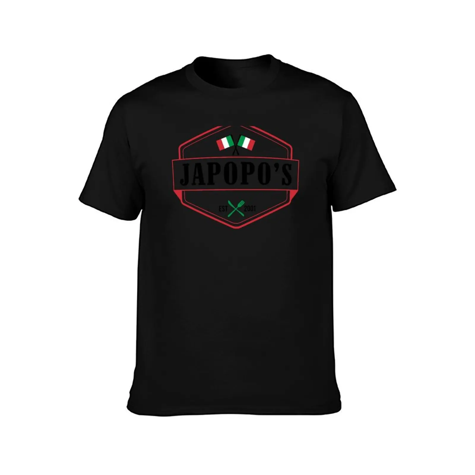 Japopo's Italian Restaurant T-Shirt Summer Casual Cotton Tee Oversized Streetwear Tops Vintage Graphic Print 100% Cotton